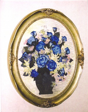 押し花(蒼いバラ) 平本淳子