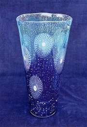 レース文様花入「花火」　H40xW20cm